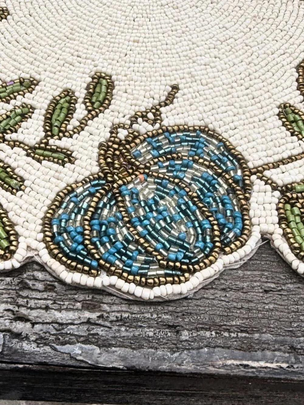 RACHEL ZOE 15” Beaded Harvest Fall Thanksgiving Pumpkin Patch Placemat Charger